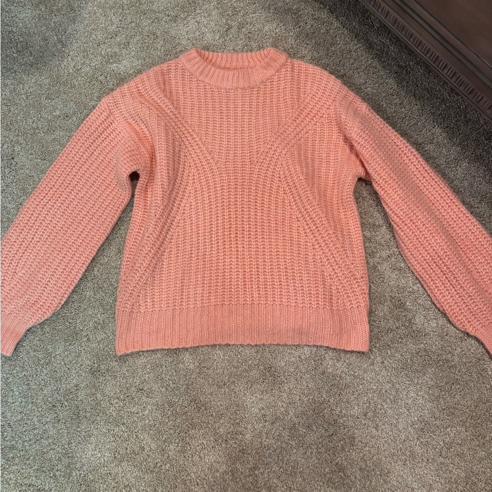 Target Pink Crew Neck Sweater with Ribbed Knit